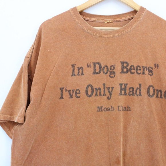 Vintage Moab Utah Shirt Mens Orange Faded In Dog Beers I've Only Had One 2XL - Picture 3 of 8
